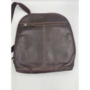 Jack Georges LEATHER BACKPACK "Voyager" DISTRESSED BROWN Unisex CONVERTIBLE BAG